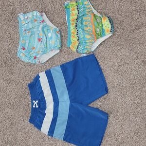 Iplay Swim Trunks / Diaper Covers Bundle Lot UPF 50+ Size 3T (30-38 Pounds)